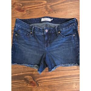 Torrid Denim Shorts Womens Size 12 Frayed Hem Cutoff Stretch Dark Wash
